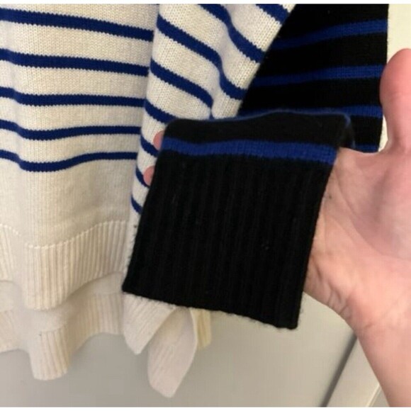 Derek Lam IOC Athleta 100% Cashmere Sweater Oversized Stripe Medium Womens Soft - Picture 7 of 9